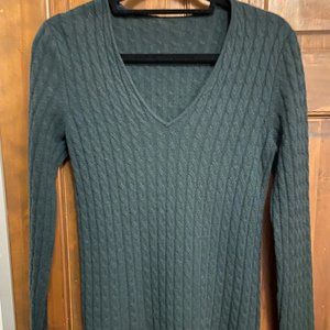 KINROSS Cashmere Women's Deep Green V-Neck Sweater Size M